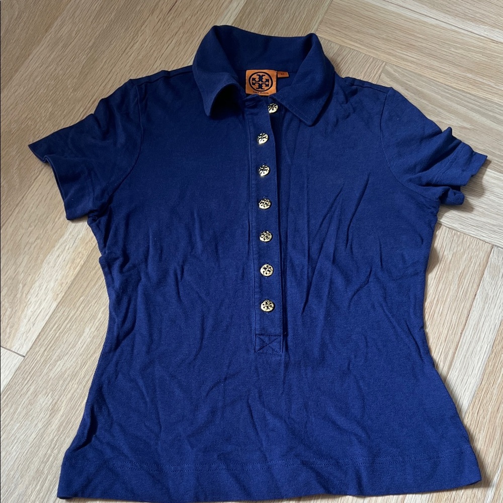 Tory Burch Royal Blue Short Sleeve Polo